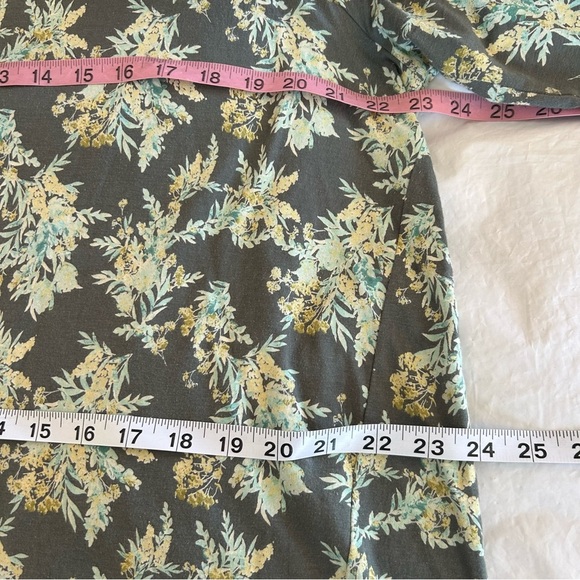 J.Jill Green Floral Luxe Supima 3/4-Sleeve Tunic Top Size XL - Picture 8 of 9